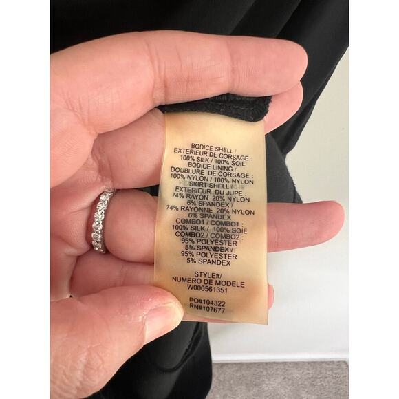 Alice + Olivia Employed Y2K Silk Sleeveless Cowl Neck Blouson Mini Dress Black 8 - Picture 8 of 11